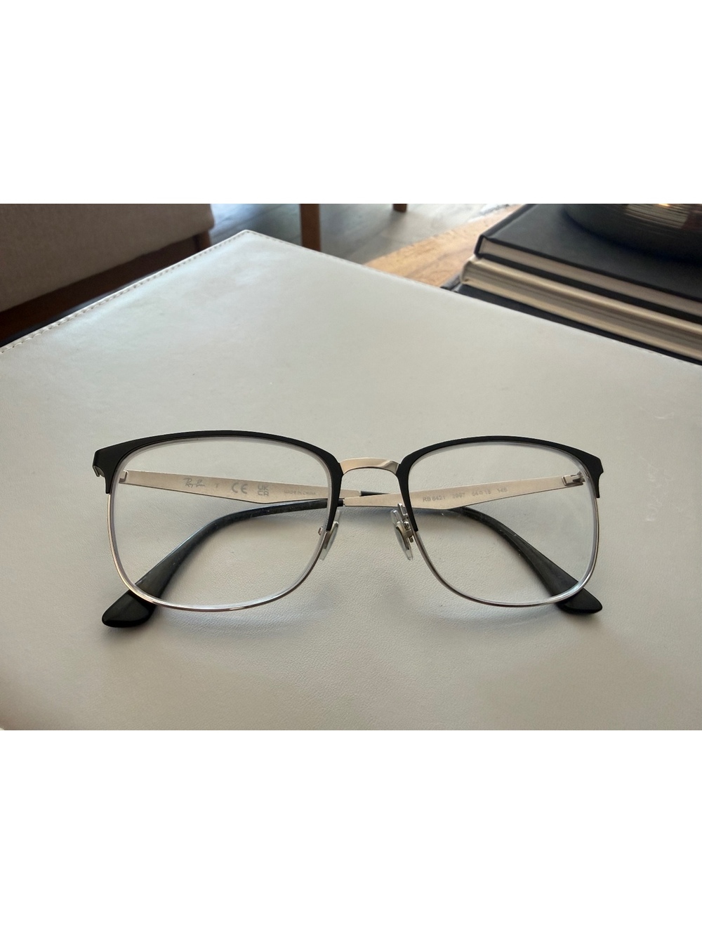 Ray-Ban RB6421 Eyeglasses Black and Silver Frame 54mm